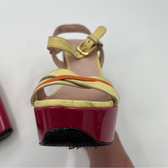 Stuart Weitzman Color block Cutout Block heeled Wedges - Size 7.5 - Picture 4 of 15